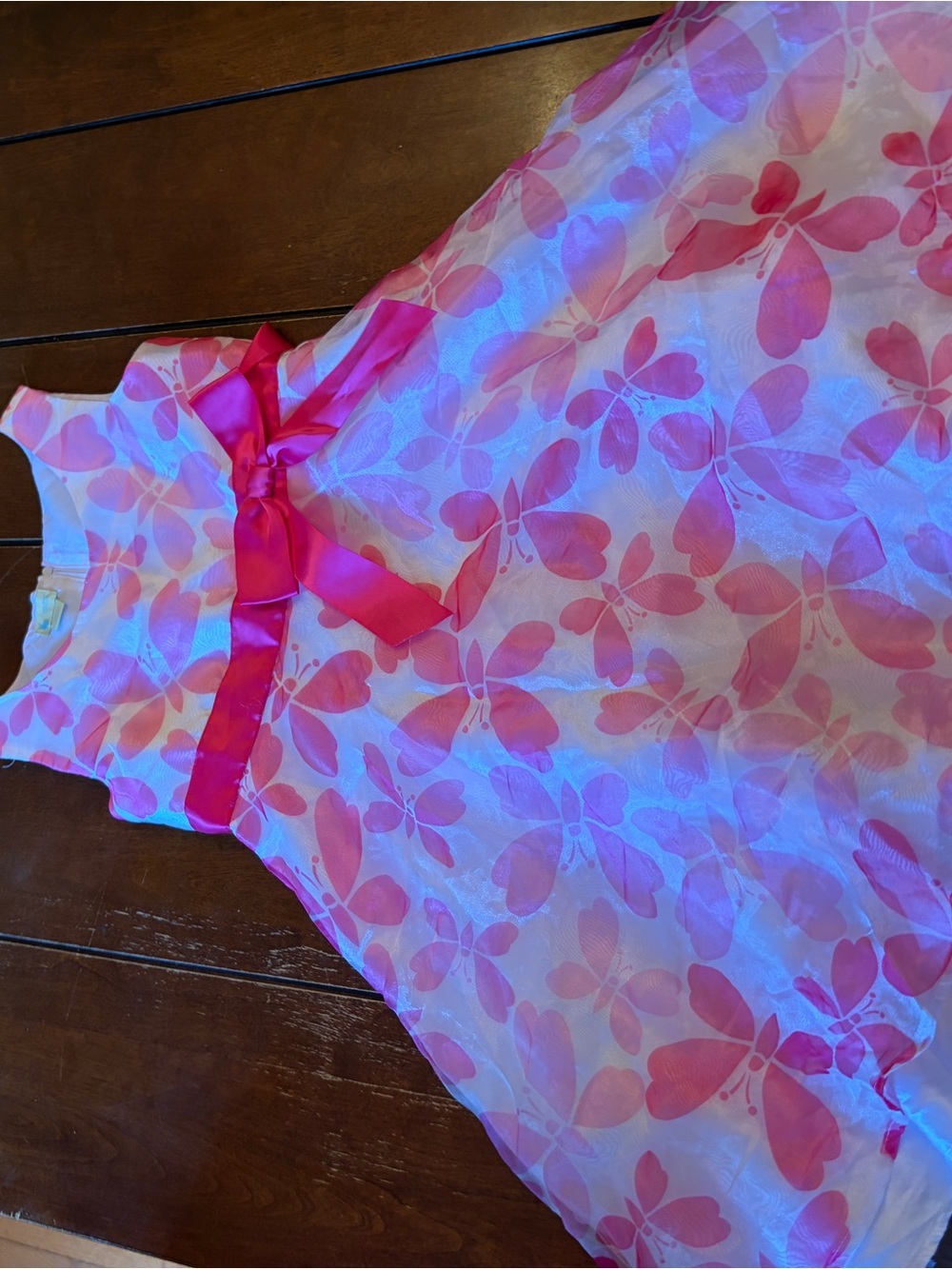 Mossimo Supply Co. Pink Floral Butterfly Dress with Satin Waist Bow